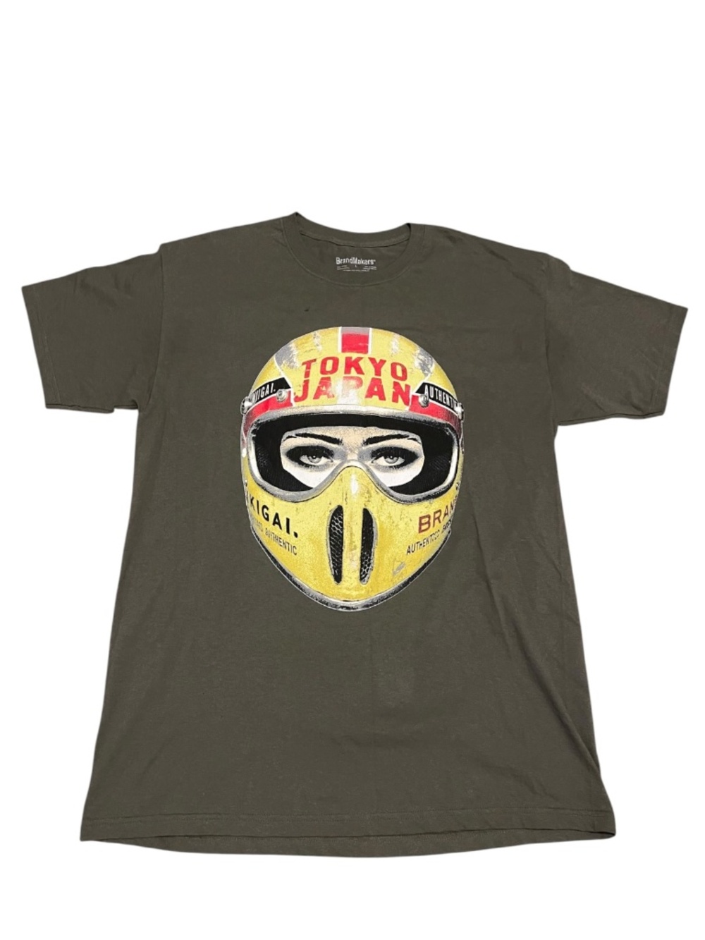Tokyo Racing International Oversized Short Sleeve Tee Olive Green Size Large